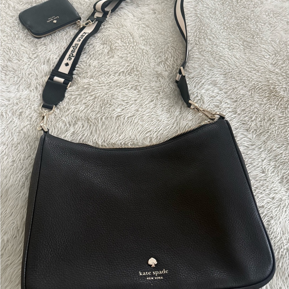 Kate Spade Black Pebbled Leather Crossbody Bag